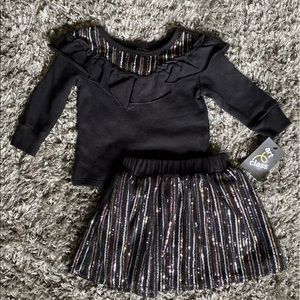 Girls Art Class Sweater & Skirt Set w/ Diaper Cover Size 18 months